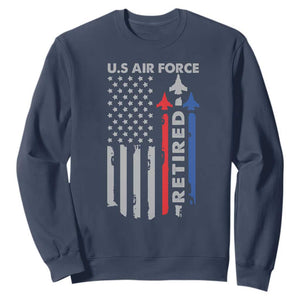 Veteran US Air Force Sweatshirt Vintage USA Flag Veterans TS10 Navy Print Your Wear