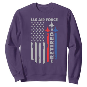 Veteran US Air Force Sweatshirt Vintage USA Flag Veterans TS10 Purple Print Your Wear