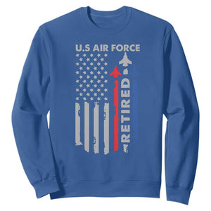 Veteran US Air Force Sweatshirt Vintage USA Flag Veterans TS10 Royal Blue Print Your Wear