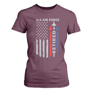 Veteran US Air Force T Shirt For Women Vintage USA Flag Veterans TS10 Maroon Print Your Wear