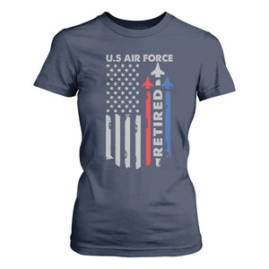 Veteran US Air Force T Shirt For Women Vintage USA Flag Veterans TS10 Navy Print Your Wear