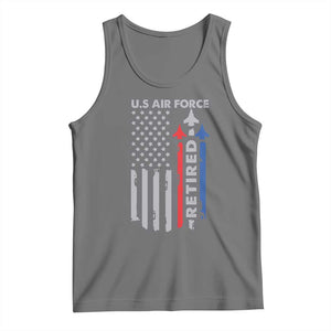 Veteran US Air Force Tank Top Vintage USA Flag Veterans TS10 Black Heather Print Your Wear