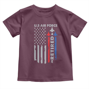 Veteran US Air Force Toddler T Shirt Vintage USA Flag Veterans TS10 Maroon Print Your Wear