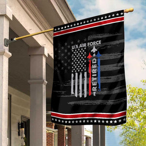 Veteran US Air Force Garden Flag Vintage USA Flag Veterans TS10 Distressed Black Red Print Your Wear