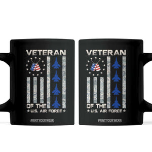 Veteran Of The US Air Force Coffee Mug Vintage Camo USA Flag Veterans TS10 Black Print Your Wear