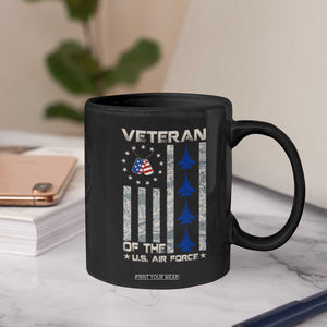 Veteran Of The US Air Force Coffee Mug Vintage Camo USA Flag Veterans TS10 Print Your Wear
