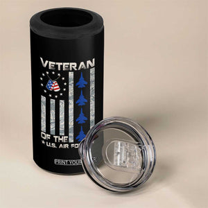 Veteran Of The US Air Force 4 in 1 Can Cooler Tumbler Vintage Camo USA Flag Veterans TS10 Print Your Wear