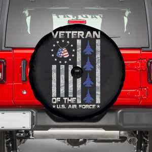 Veteran Of The US Air Force Spare Tire Cover Vintage Camo USA Flag Veterans TS10 Black Print Your Wear