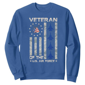 Veteran Of The US Air Force Sweatshirt Vintage Camo USA Flag Veterans TS10 Royal Blue Print Your Wear