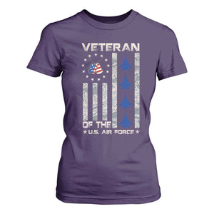 Veteran Of The US Air Force T Shirt For Women Vintage Camo USA Flag Veterans TS10 Purple Print Your Wear