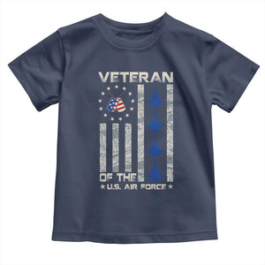 Veteran Of The US Air Force Toddler T Shirt Vintage Camo USA Flag Veterans TS10 Navy Print Your Wear