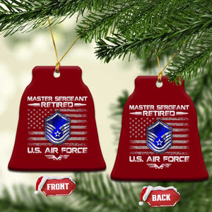 Retired Master Sergeant Of The Air Force Veteran Ceramic Ornament Vintage USA Flag Veterans TS10 Print Your Wear