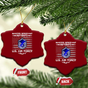 Retired Master Sergeant Of The Air Force Veteran Ceramic Ornament Vintage USA Flag Veterans TS10 Print Your Wear