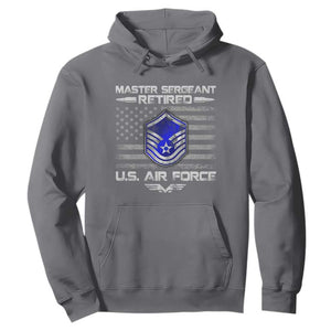 Retired Master Sergeant Of The Air Force Veteran Hoodie Vintage USA Flag Veterans TS10 Charcoal Print Your Wear