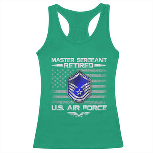 Retired Master Sergeant Of The Air Force Veteran Racerback Tank Top Vintage USA Flag Veterans TS10 Irish Green Print Your Wear
