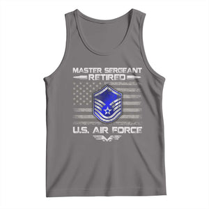 Retired Master Sergeant Of The Air Force Veteran Tank Top Vintage USA Flag Veterans TS10 Deep Heather Print Your Wear