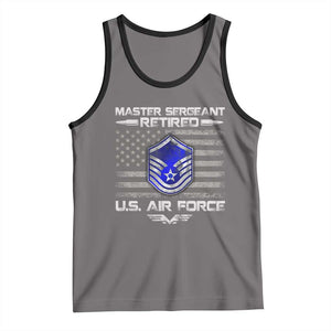 Retired Master Sergeant Of The Air Force Veteran Tank Top Vintage USA Flag Veterans TS10 Deep Heather Black Print Your Wear