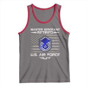 Retired Master Sergeant Of The Air Force Veteran Tank Top Vintage USA Flag Veterans TS10 Deep Heather Red Print Your Wear