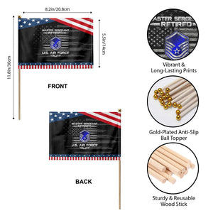 Retired Master Sergeant Of The Air Force Veteran Patriotic Handheld Flag Vintage USA Flag Veterans TS10 Print Your Wear