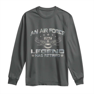 An Air Force Legend Has Retired Long Sleeve Shirt Vintage Camo US Veteran TS10 Dark Heather Print Your Wear