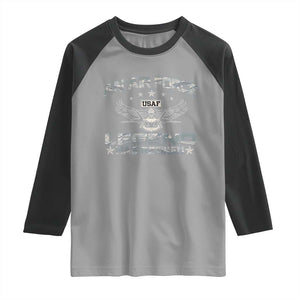 An Air Force Legend Has Retired Raglan Shirt Vintage Camo US Veteran TS10 Sport Gray Black Print Your Wear