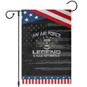 An Air Force Legend Has Retired Garden Flag Vintage Camo US Veteran TS10 Distressed Black Blue Print Your Wear