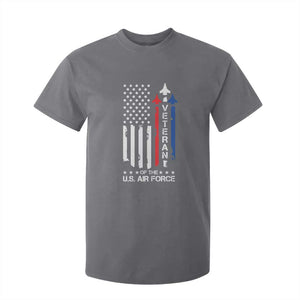 Air Force Veteran T Shirt For Kid Vintage US Flag TS10 Charcoal Print Your Wear