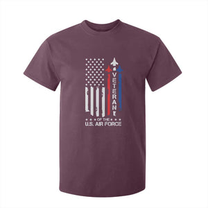 Air Force Veteran T Shirt For Kid Vintage US Flag TS10 Maroon Print Your Wear
