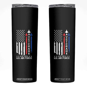 Air Force Veteran Skinny Tumbler Vintage US Flag TS10 Black Print Your Wear
