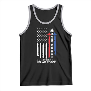 Air Force Veteran Tank Top Vintage US Flag TS10 Black Athletic Heather Print Your Wear