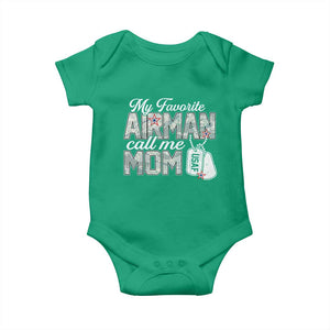 Proud Air Force Family Baby Onesie My Favorite Airman Calls Me Mom TS10 Irish Green Print Your Wear