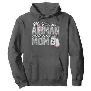 Proud Air Force Family Hoodie My Favorite Airman Calls Me Mom TS10 Dark Heather Print Your Wear