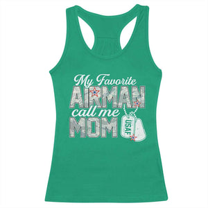 Proud Air Force Family Racerback Tank Top My Favorite Airman Calls Me Mom TS10 Irish Green Print Your Wear
