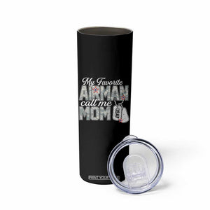 Proud Air Force Family Skinny Tumbler My Favorite Airman Calls Me Mom TS10 Print Your Wear
