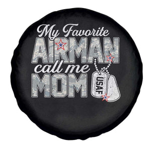 Proud Air Force Family Spare Tire Cover My Favorite Airman Calls Me Mom TS10 Print Your Wear