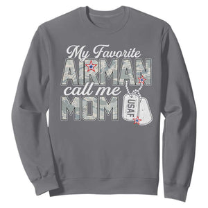 Proud Air Force Family Sweatshirt My Favorite Airman Calls Me Mom TS10 Charcoal Print Your Wear
