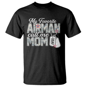 Proud Air Force Family T Shirt My Favorite Airman Calls Me Mom TS10 Black Print Your Wear