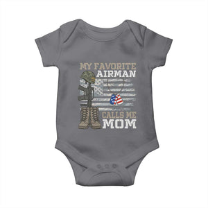 Proud Air Force Mom Baby Onesie My Favorite Airman Military Family Camo US Flag TS10 Charcoal Print Your Wear