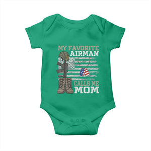 Proud Air Force Mom Baby Onesie My Favorite Airman Military Family Camo US Flag TS10 Irish Green Print Your Wear