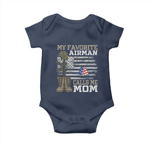 Proud Air Force Mom Baby Onesie My Favorite Airman Military Family Camo US Flag TS10 Navy Print Your Wear