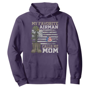 Proud Air Force Mom Hoodie My Favorite Airman Military Family Camo US Flag TS10 Purple Print Your Wear
