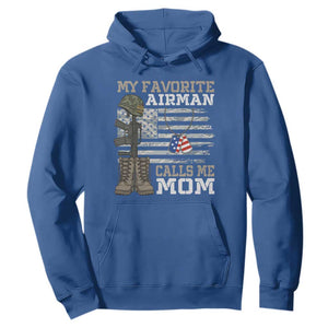 Proud Air Force Mom Hoodie My Favorite Airman Military Family Camo US Flag TS10 Royal Blue Print Your Wear