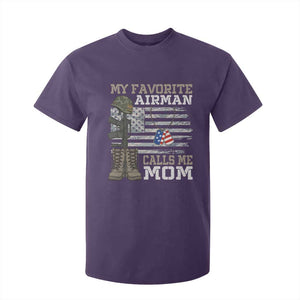 Proud Air Force Mom T Shirt For Kid My Favorite Airman Military Family Camo US Flag TS10 Purple Print Your Wear