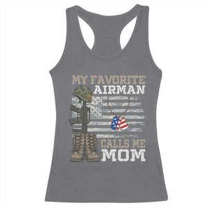Proud Air Force Mom Racerback Tank Top My Favorite Airman Military Family Camo US Flag TS10 Charcoal Print Your Wear