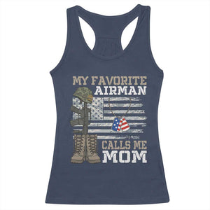 Proud Air Force Mom Racerback Tank Top My Favorite Airman Military Family Camo US Flag TS10 Navy Print Your Wear