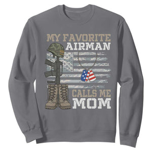 Proud Air Force Mom Sweatshirt My Favorite Airman Military Family Camo US Flag TS10 Charcoal Print Your Wear