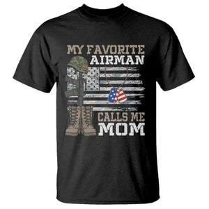 Proud Air Force Mom T Shirt My Favorite Airman Military Family Camo US Flag TS10 Black Print Your Wear