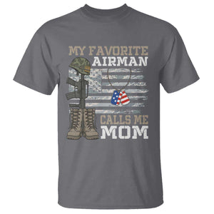 Proud Air Force Mom T Shirt My Favorite Airman Military Family Camo US Flag TS10 Charcoal Print Your Wear
