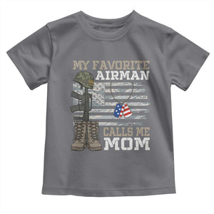 Proud Air Force Mom Toddler T Shirt My Favorite Airman Military Family Camo US Flag TS10 Charcoal Print Your Wear