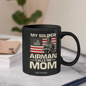 Proud Air Force Mom Coffee Mug My Soldier Airman Calls Me Mom US Flag TS10 Print Your Wear